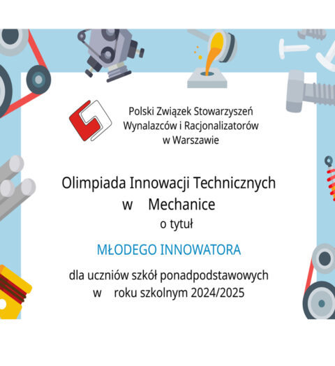 Młodzi Innowatorzy z ZST - technicy pojazdów samochodowych laureatami II miejsca Ogólnopolskiej Olimpiady Innowacji Technicznych w Mechanice
